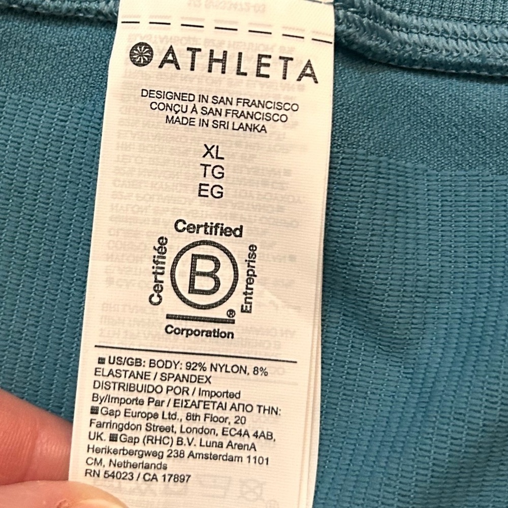 Athleta Aurora Ribbed Seamless Leggings Teal XL - Picture 8 of 9